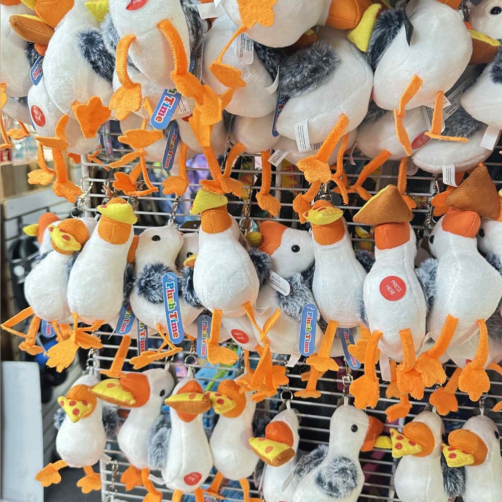 Plush Seagull Toys with Orange Accents